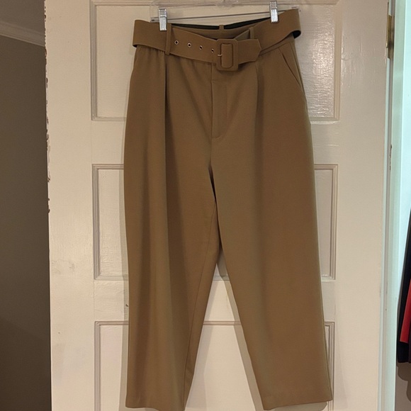 Zara Pants - Zara Tan High Waisted Chinos with Buckle Belt